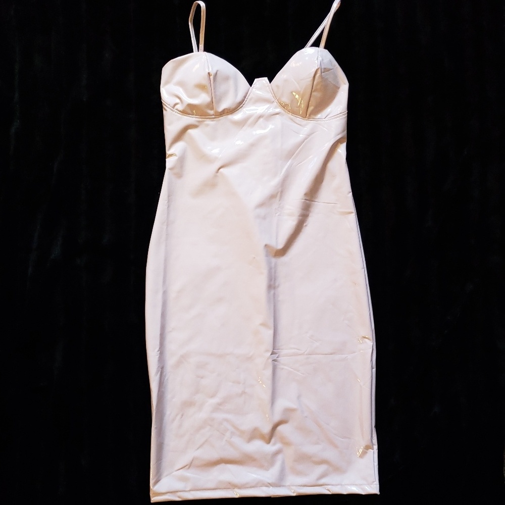 Faux latex wiggle dress